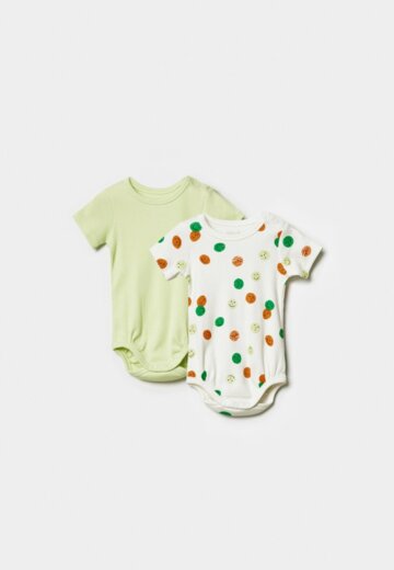 Набор из 2 трикотажных боди с коротким рукавом для малышей