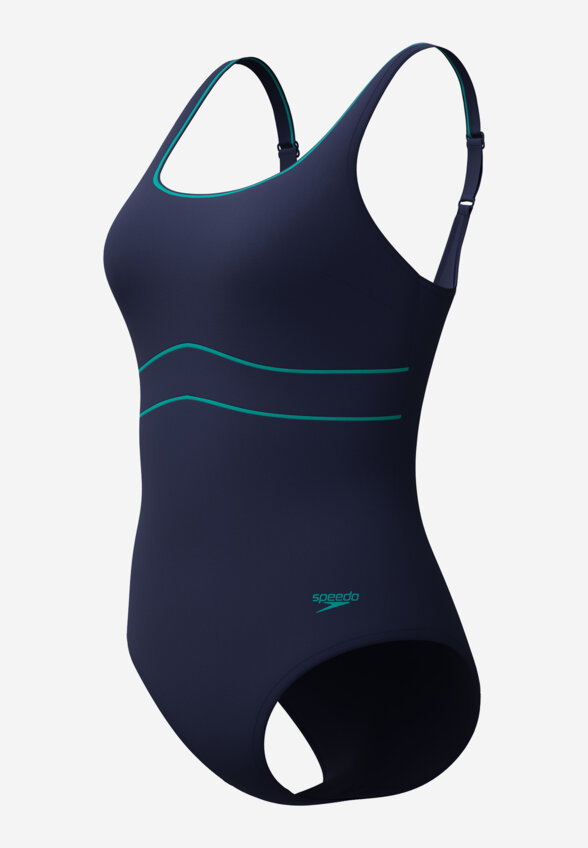 Купальник слитный женский Speedo Solid Contour Eclipse, Синий