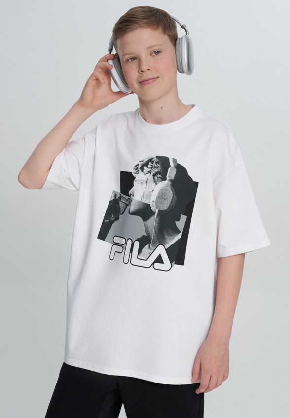 Футболка для мальчиков оверсайз FILA, Белый