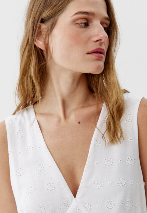 Платье миди из хлопка с вышивкой