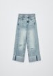 Джинсы Wide Leg с подворотами для девочек3  - превью