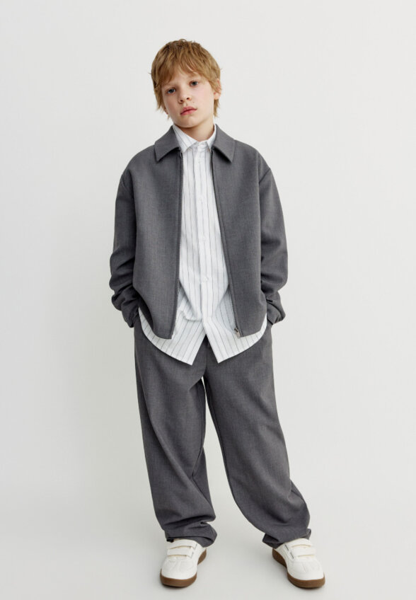 Рубашка оверсайз в полоску для мальчиков