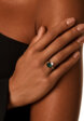 Серебряное кольцо АУРА с выращенным изумрудом MIE3  - превью