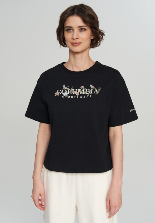 Футболка женская Columbia Rolling Bend Graphic Relaxed Crop SS, Черный