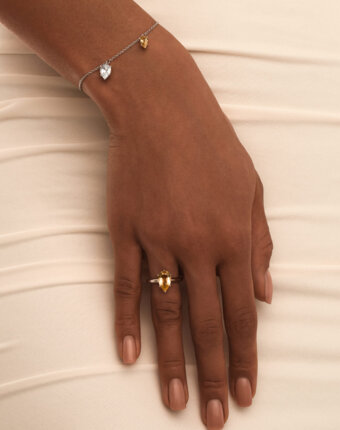 Серебряный браслет ЭЙФОРИЯ с цитрином и фианитом MIE женщинам