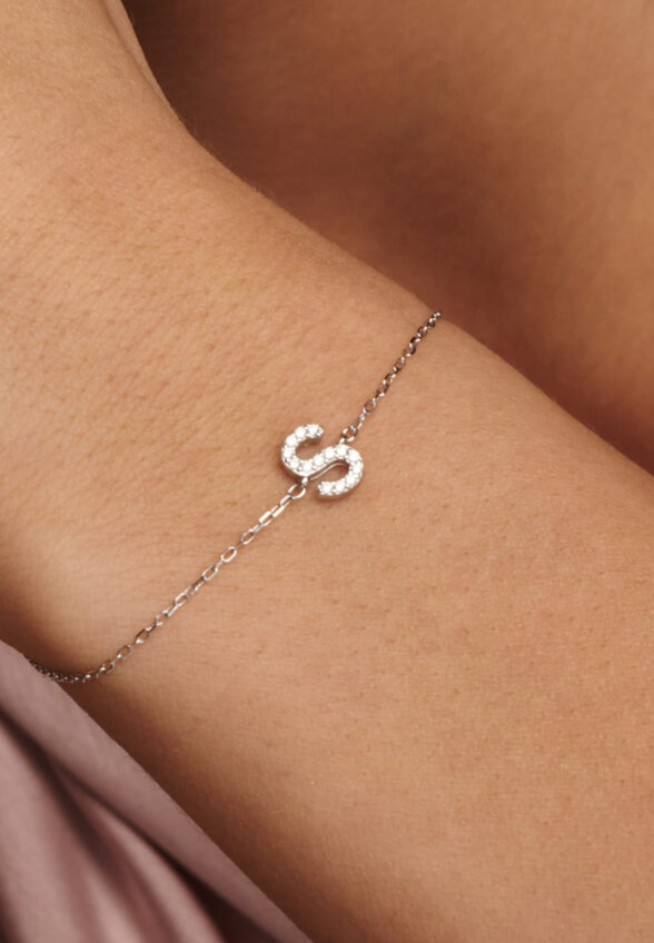 Серебряный браслет с буквой S MIESTILO MIE