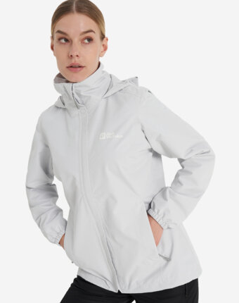Куртка мембранная женская Jack Wolfskin Stormy Point, Серый женщинам
