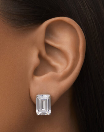 Серебряные крупные серьги ГРАЦИЯ с фианитом MIE женщинам