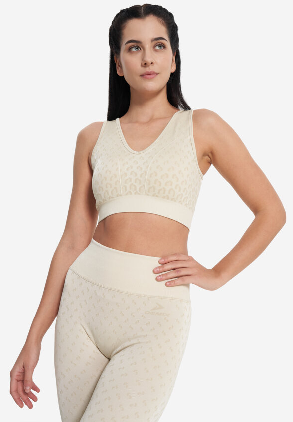 Топ бра спортивный Demix HighFlow Seamless Longline, Бежевый
