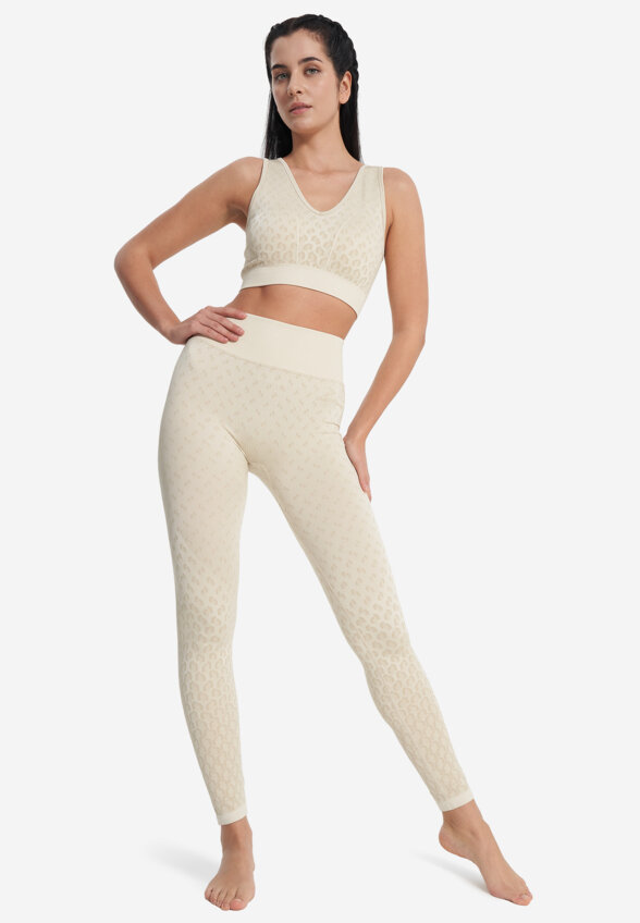 Топ бра спортивный Demix HighFlow Seamless Longline, Бежевый