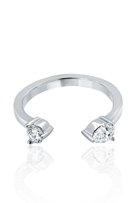 Серебряное кольцо с фианитами на фалангу MIE