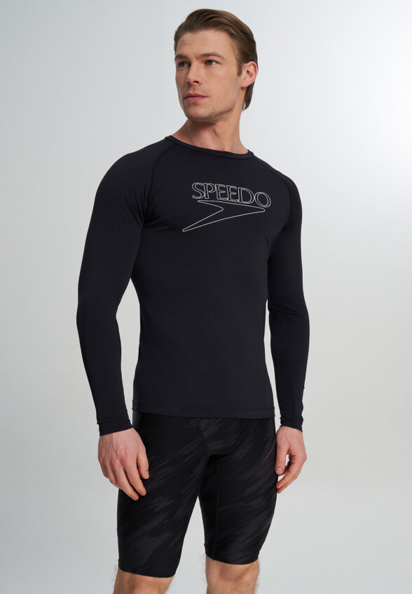 Рашгард мужской Speedo Logo Rash Guard, Черный