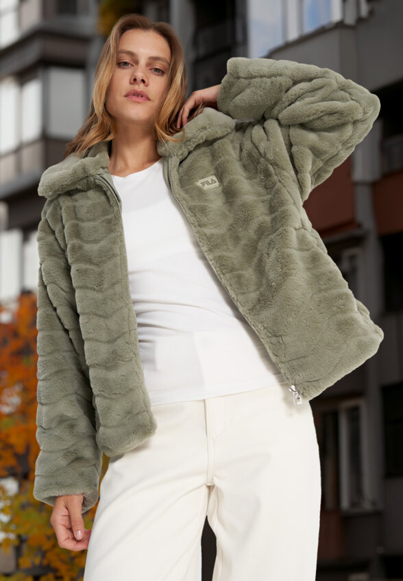 Куртка меховая женская FILA, Зеленый