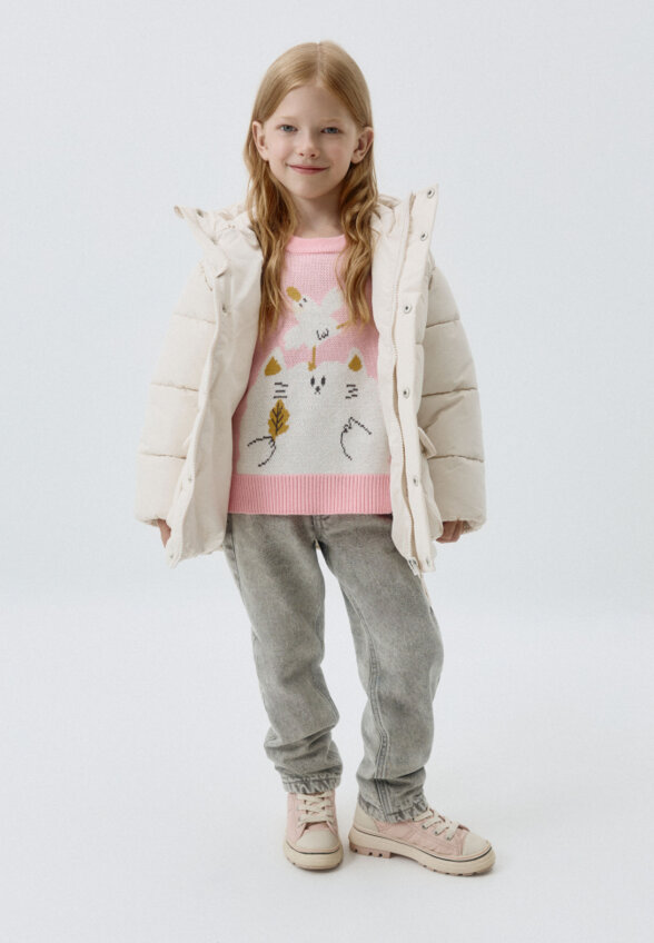 Утепленные джинсы Mom fit для девочек