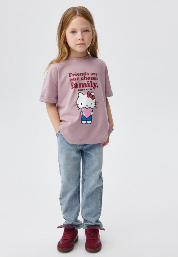 Футболка с принтом Hello Kitty для девочек