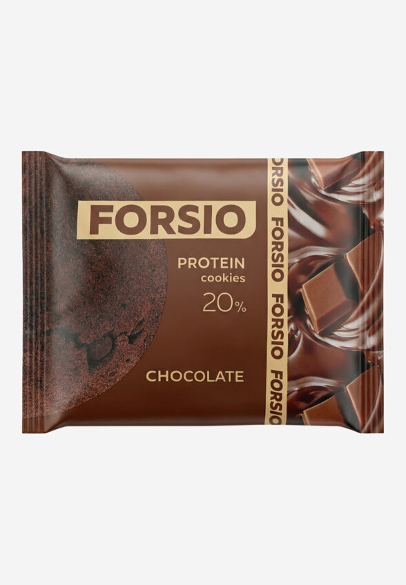 Протеиновое печенье Forsio со вкусом шоколада, 40 г, Коричневый