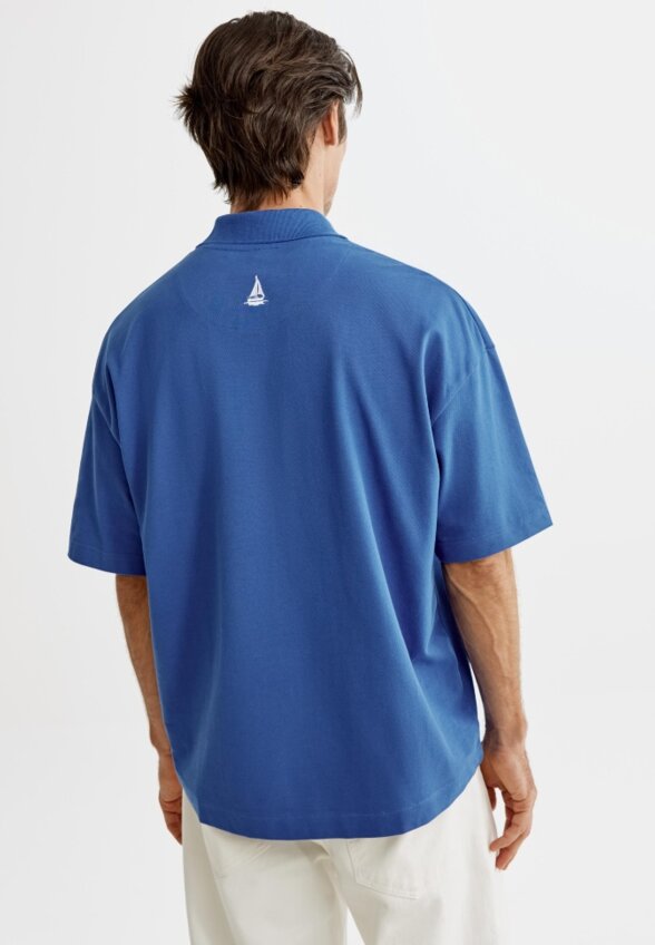 Поло оверсайз с принтом