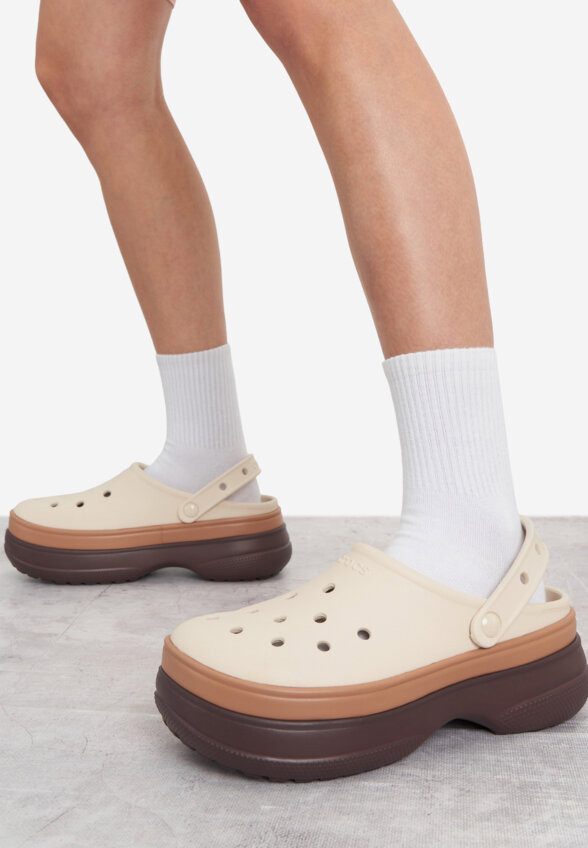 Сабо женские Crocs Classic Stacked, Бежевый