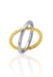 Двойное комбинированное кольцо из серебра биколор MIE2  - превью