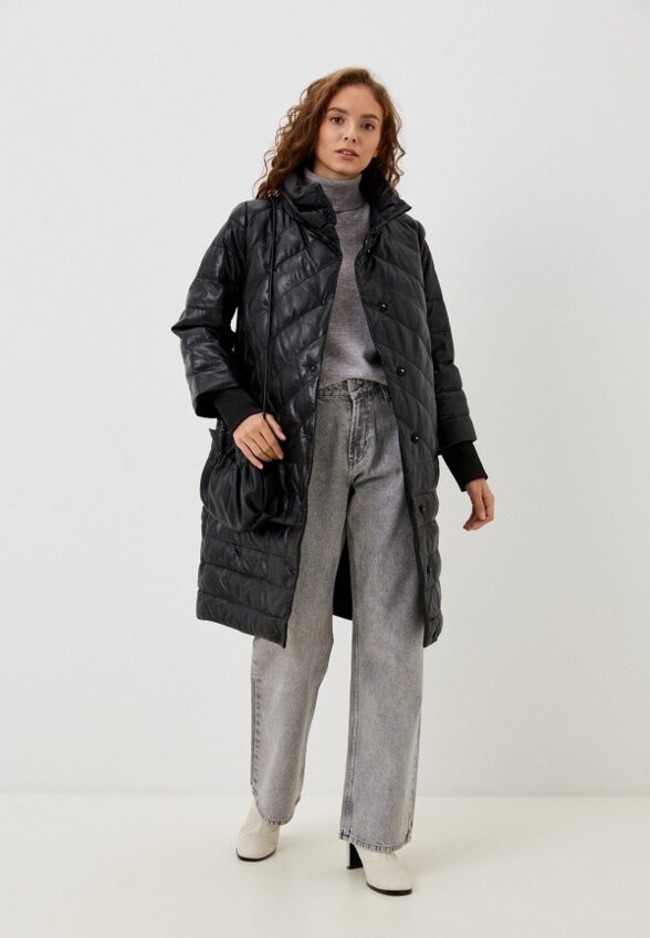 Куртка кожаная утепленная Снежная Королева