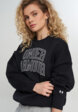 Свитшот женский оверсайз Under Armour Rival Flc OS Varsity Crew, Черный2  - превью