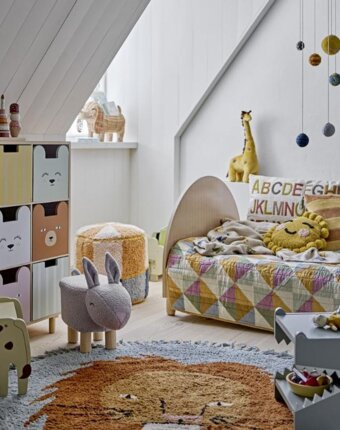 Пуф Блумингвиль МИНИ (Bloomingville MINI) "Кио", карамельный с голубым детям