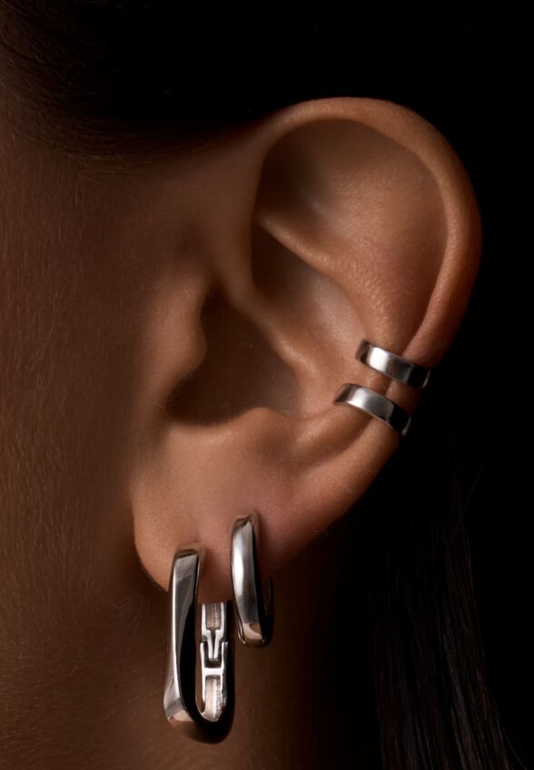 Серьги-конго из серебра MIE