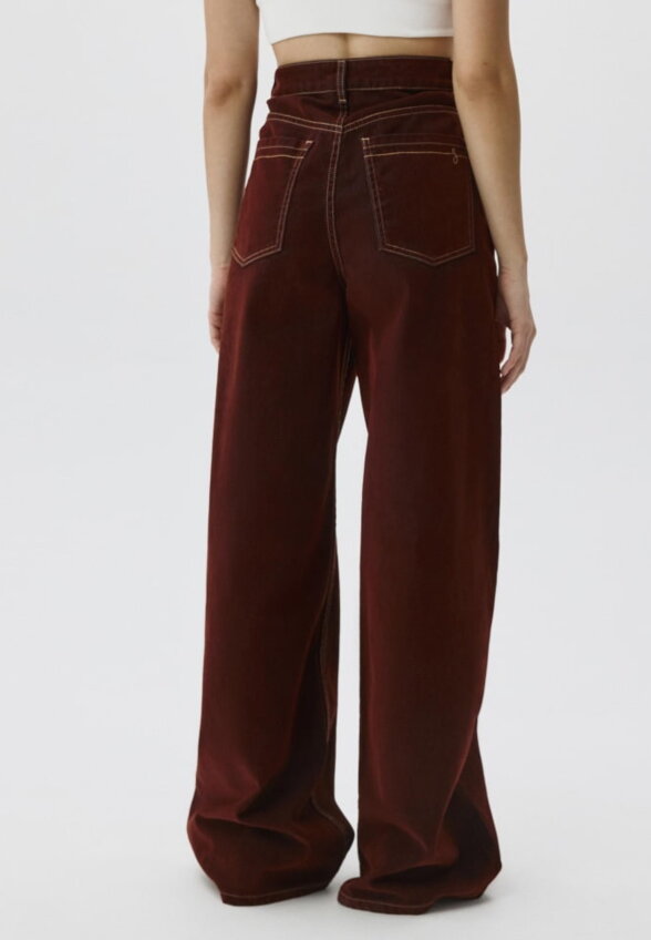 Джинсы WIDE LEG c бархатистым флоковым покрытием