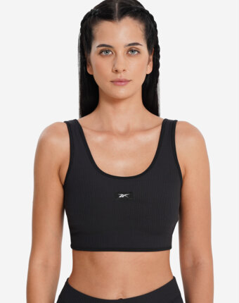 Топ бра спортивный Reebok Rib Multi-Way, Черный женщинам