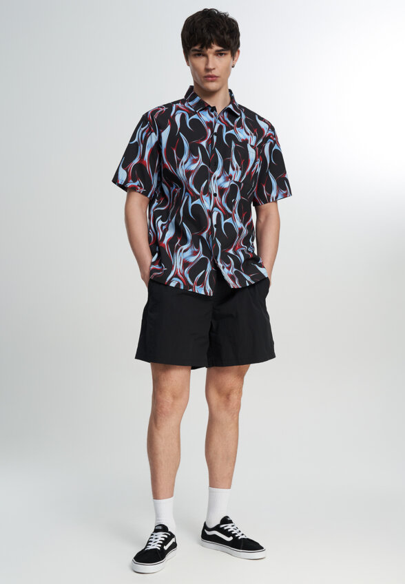 Рубашка с коротким рукавом мужская DC Shoes Full On Resort, Черный