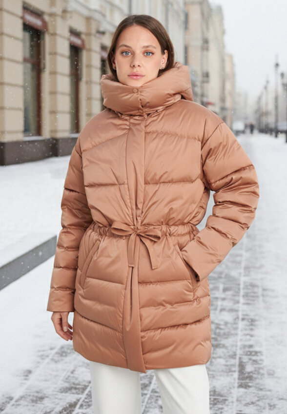 Пуховик женский оверсайз Sensana, Бежевый