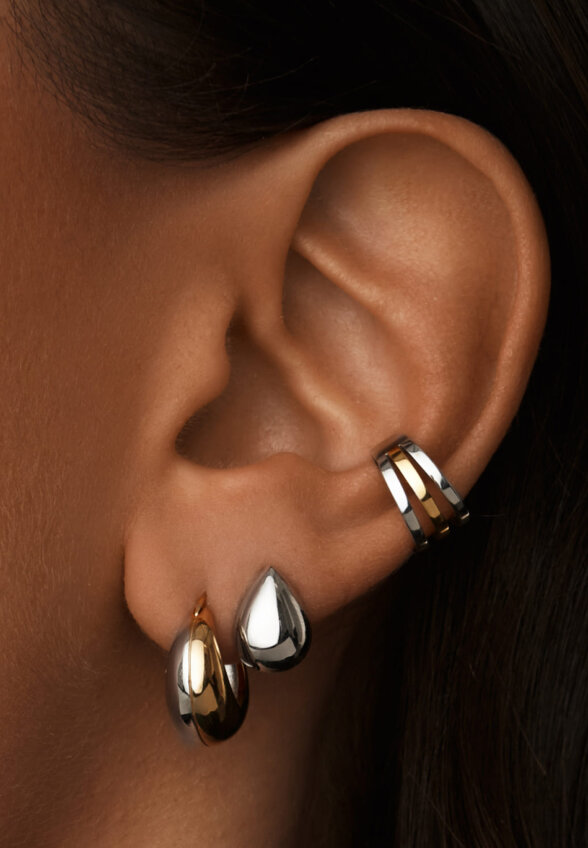 Серебряные серьги-пусеты в виде капли MIE