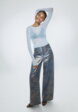 Леопардовые джинсы Wide Leg с эффектом металлик5  - превью