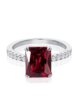 Серебряное кольцо с красным камнем MIE4  - превью