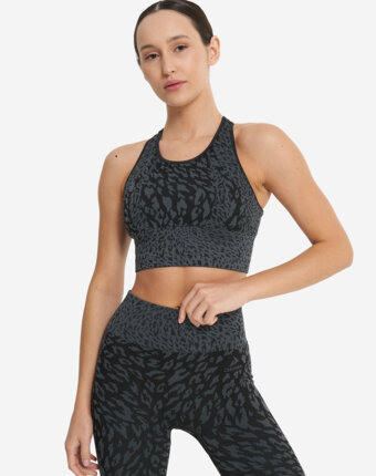 Топ бра спортивный Demix HighFlow Yoga Seamless Longline, Черный женщинам
