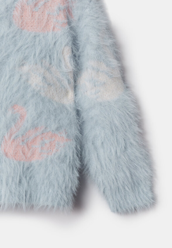 Пушистый кардиган оверсайз для девочек