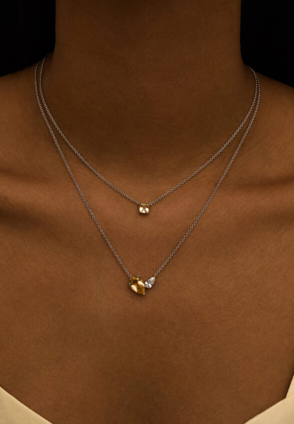 Серебряное колье ЭЙФОРИЯ с цитрином Ашер MIE