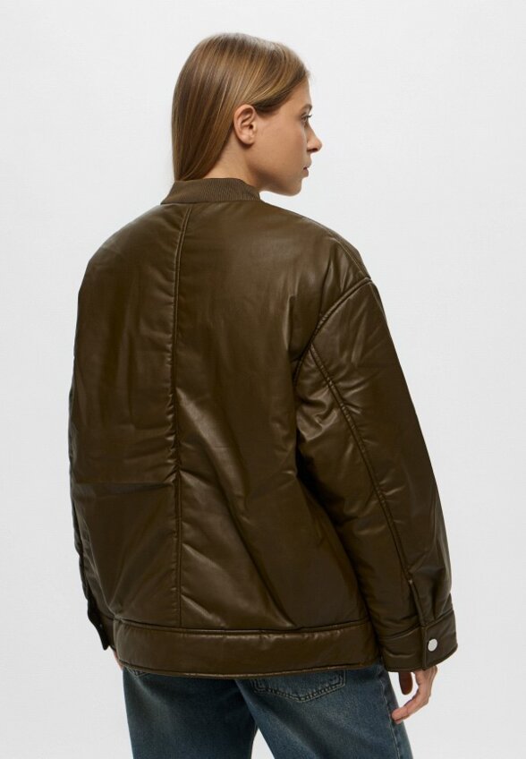 Куртка кожаная утепленная H&M