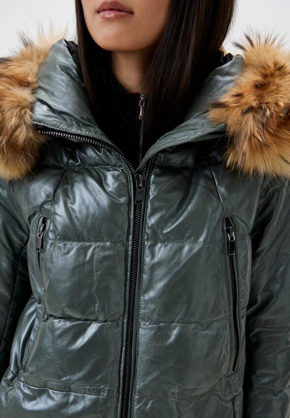 Куртка кожаная утепленная Снежная Королева