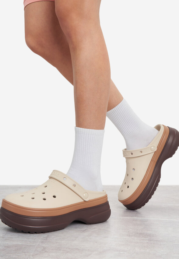 Сабо женские Crocs Classic Stacked, Бежевый