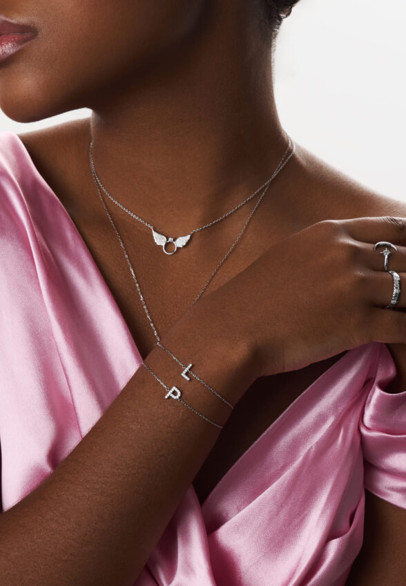 Серебряный браслет с буквой L MIESTILO MIE