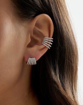 Крупный кафф из серебра с фианитами Гэтсби MIE женщинам