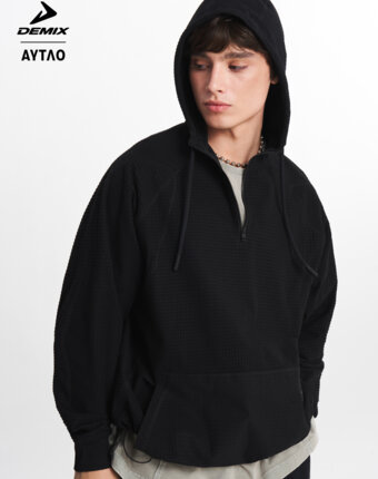 Худи мужское оверсайз Demix x AYTΛO, Черный женщинам