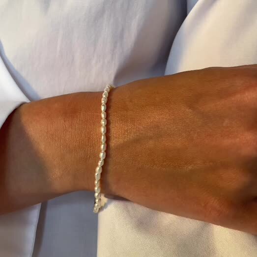 Браслет из серебра с натуральным жемчугом MIE