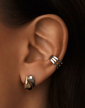 Серебряные серьги-капли биколор MIE женщинам