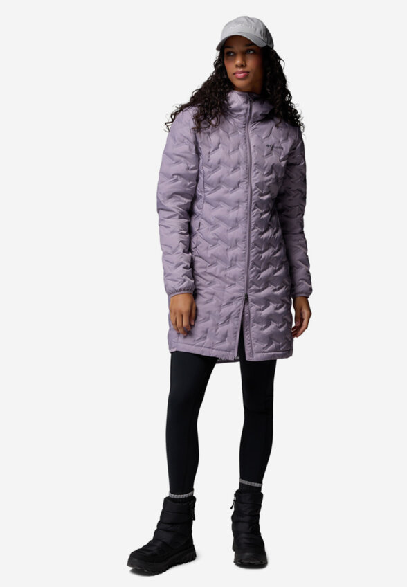 Ультралегкий пуховик женский Columbia Delta Ridge II Long Down Jacket, Розовый