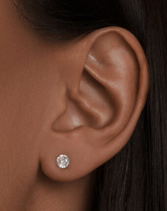 Серебряные серьги-гвоздики с фианитами 5 мм. MIE женщинам