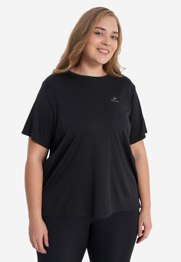 Футболка женская Demix, Plus Size, Черный