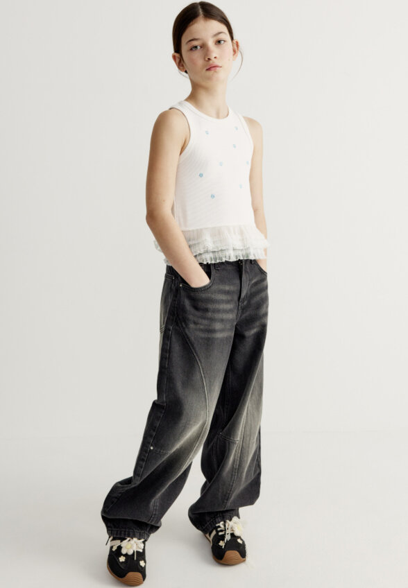 Винтажные джинсы Baggy Fit для девочек