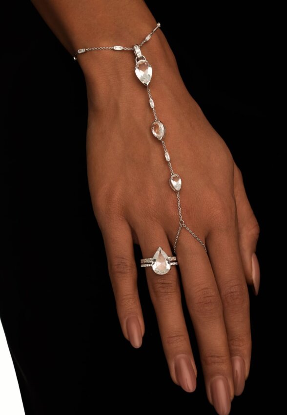 Крупное серебряное кольцо МАЙЯ П с горным хрусталем MIE